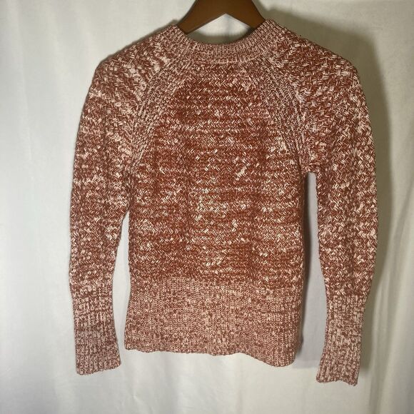 UNIVERSAL THREAD burnt brown white marled crew neck raglan sleeve sweater XS - Picture 8 of 9